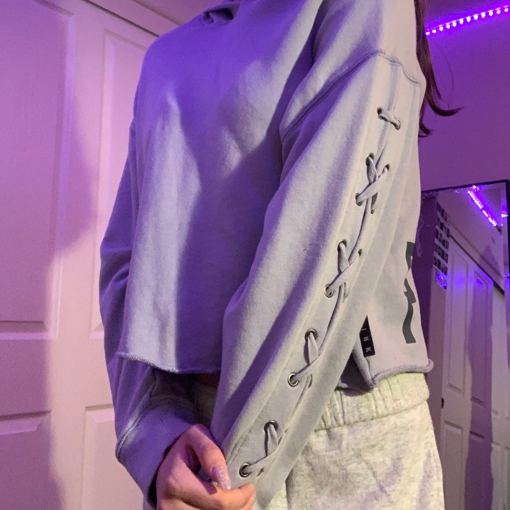 Pink cropped hoodie